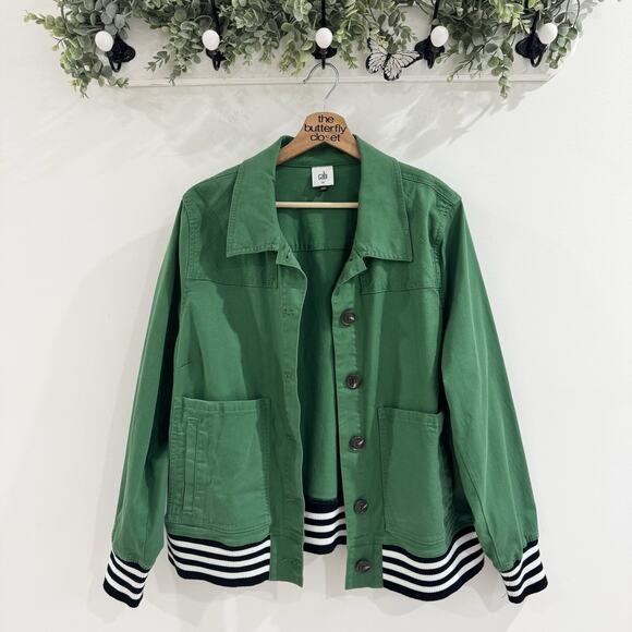 CAbi Jackets & Blazers - Cabi Mod Bomber Jacket Style 5852 Green Button Down Varisty XL JE